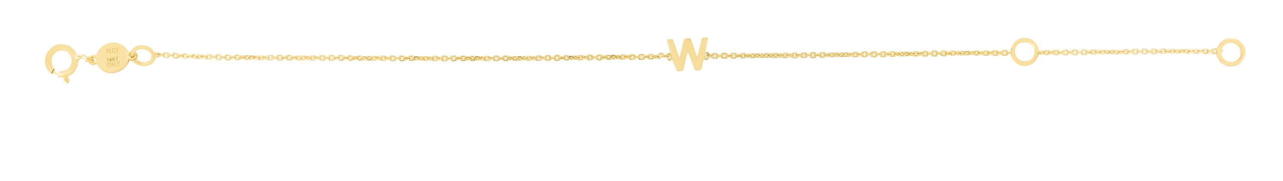 14K Mini Initial W Bracelet