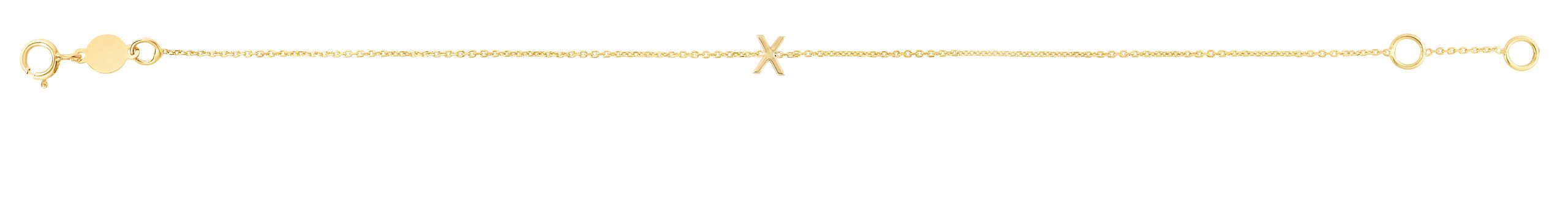 14K Mini Initial X Bracelet