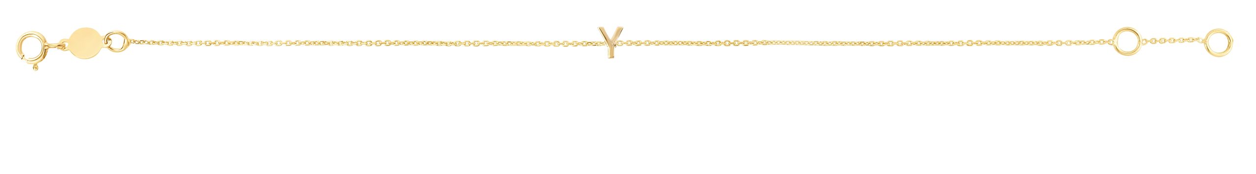 14K Mini Initial Y Bracelet