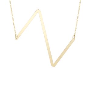 14K Gold Large Initial Z Necklace