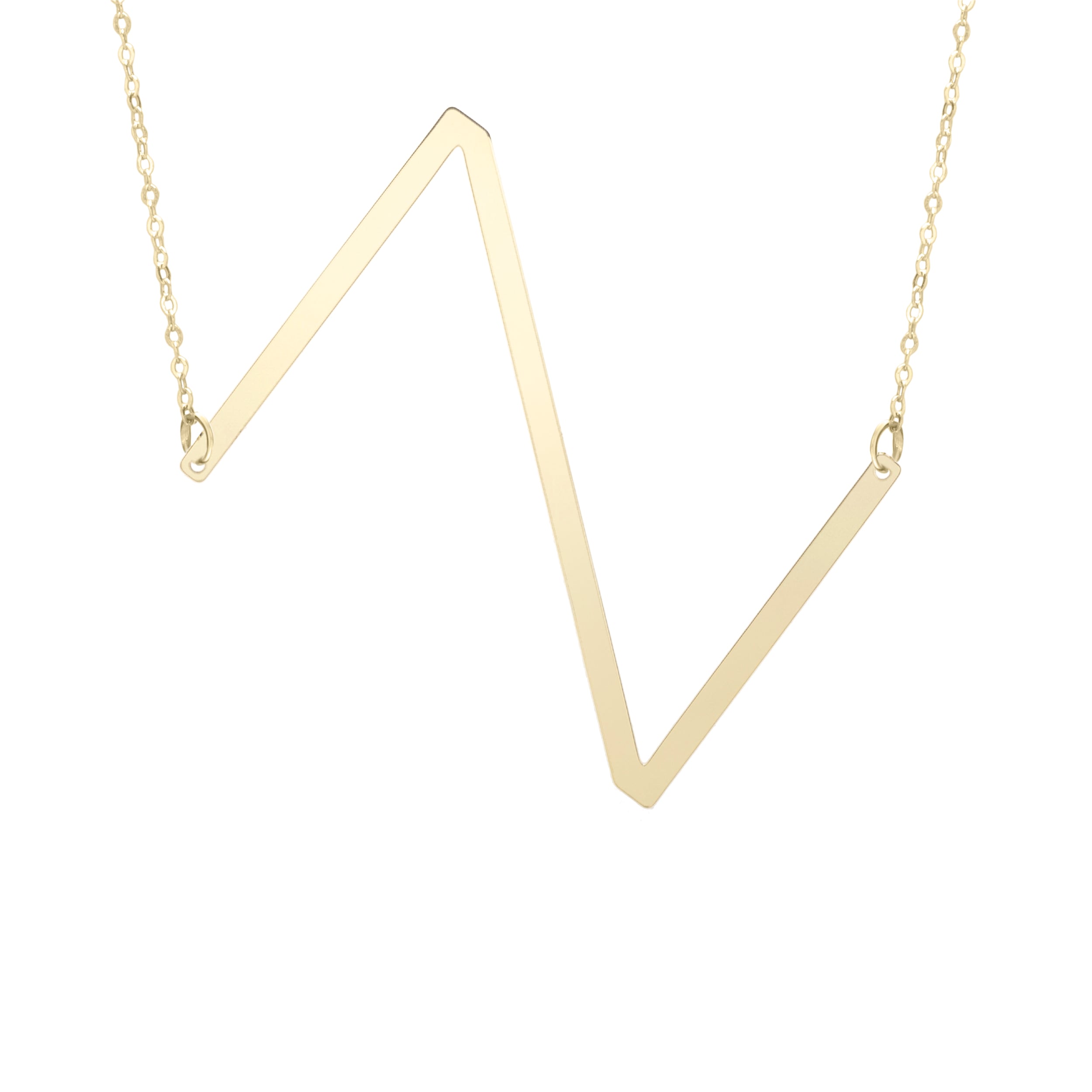 14K Gold Large Initial Z Necklace