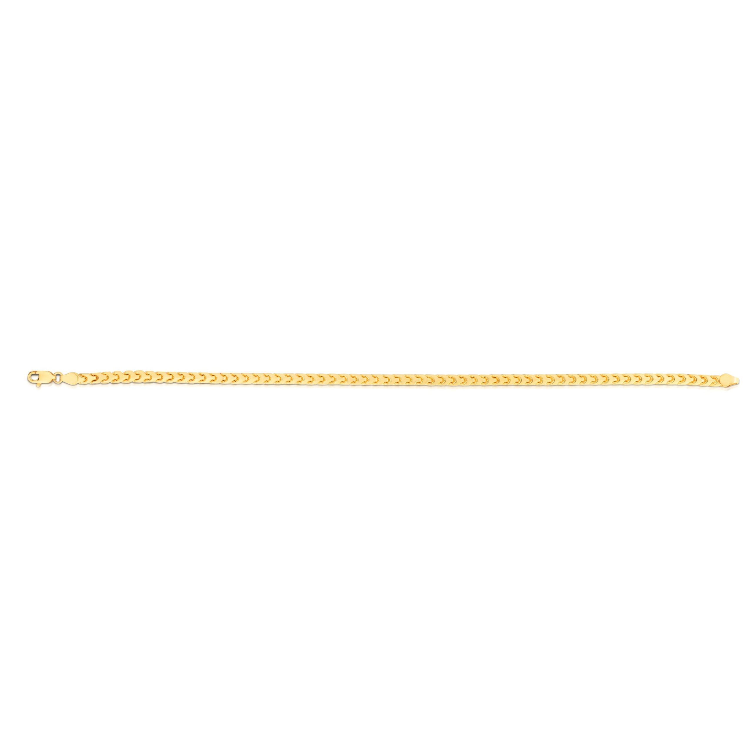 14K Gold 7.5" 2.2mm Round Franco Chain