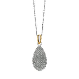 14K & Silver Tear Drop Necklace