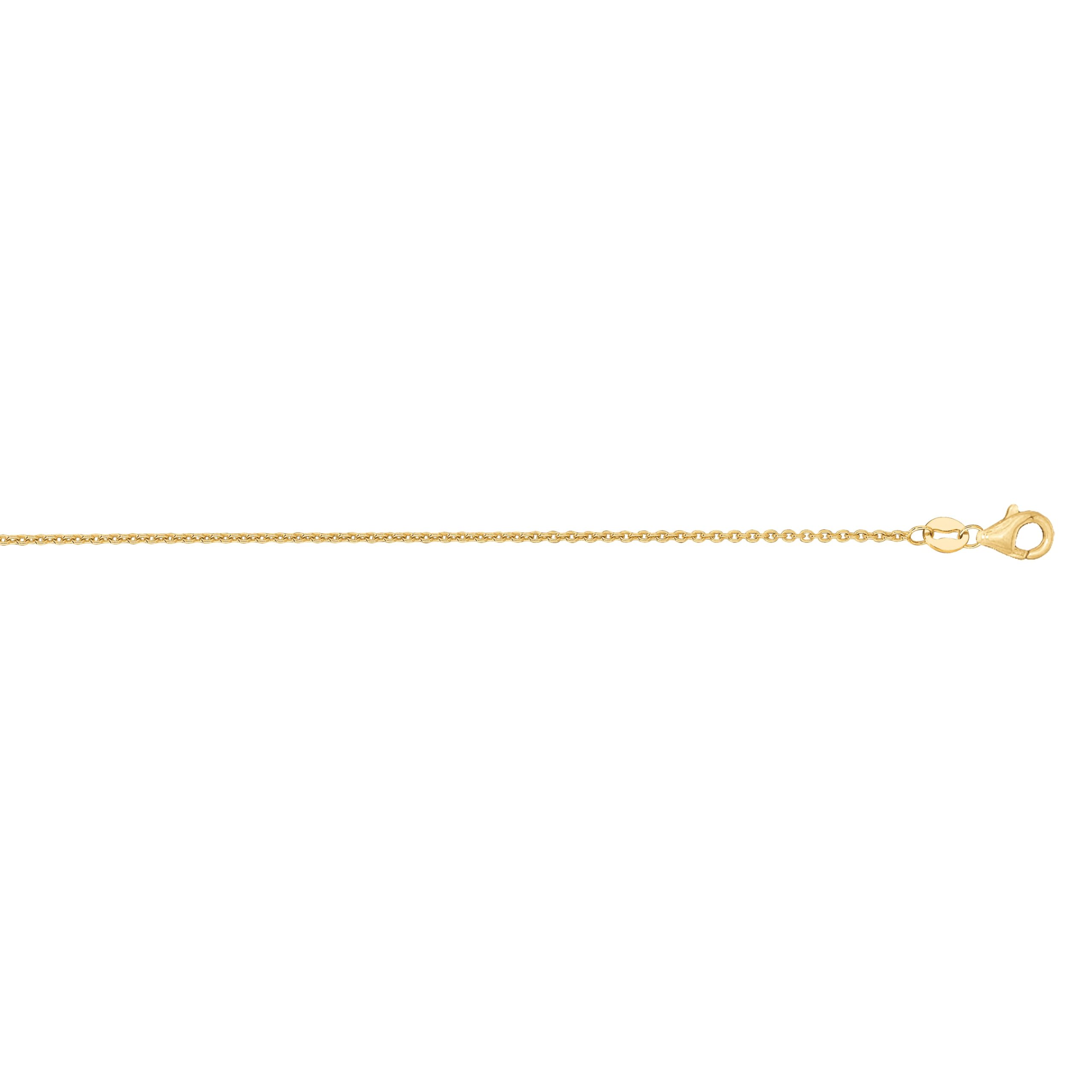 14K Gold 1.1mm Oval Cable Chain