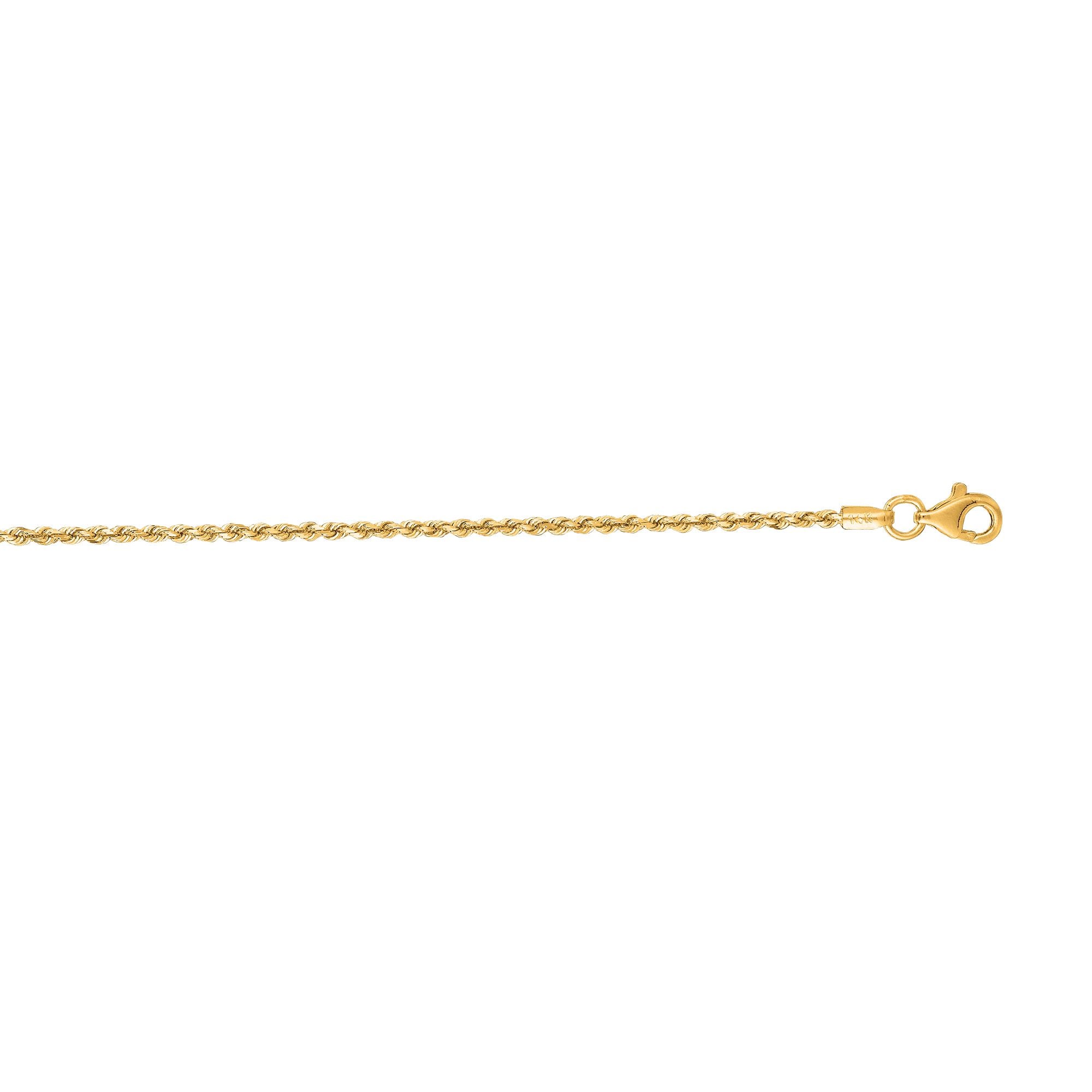 14K Gold 16" 1.6mm Royal Rope Chain