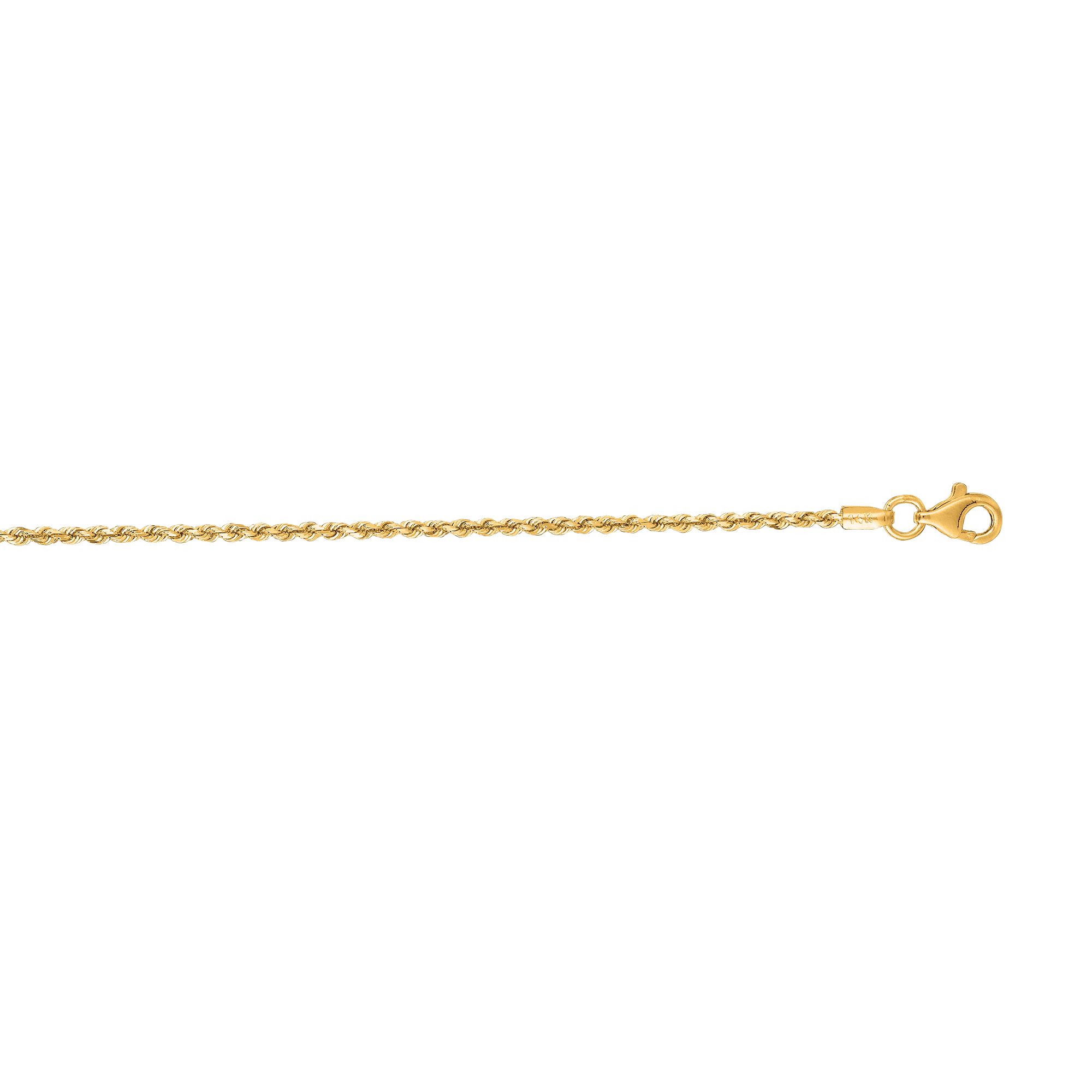 14K Gold 7" 1.6mm Royal Rope Chain