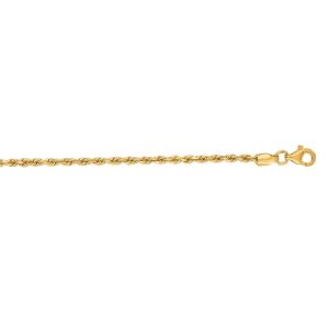 14K Gold 30" 2mm Diamond Cut Royal Rope Chain