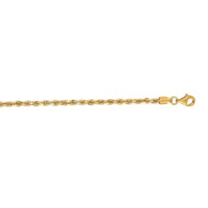 14K Gold 18" 2.75mm Diamond Cut Royal Rope Chain