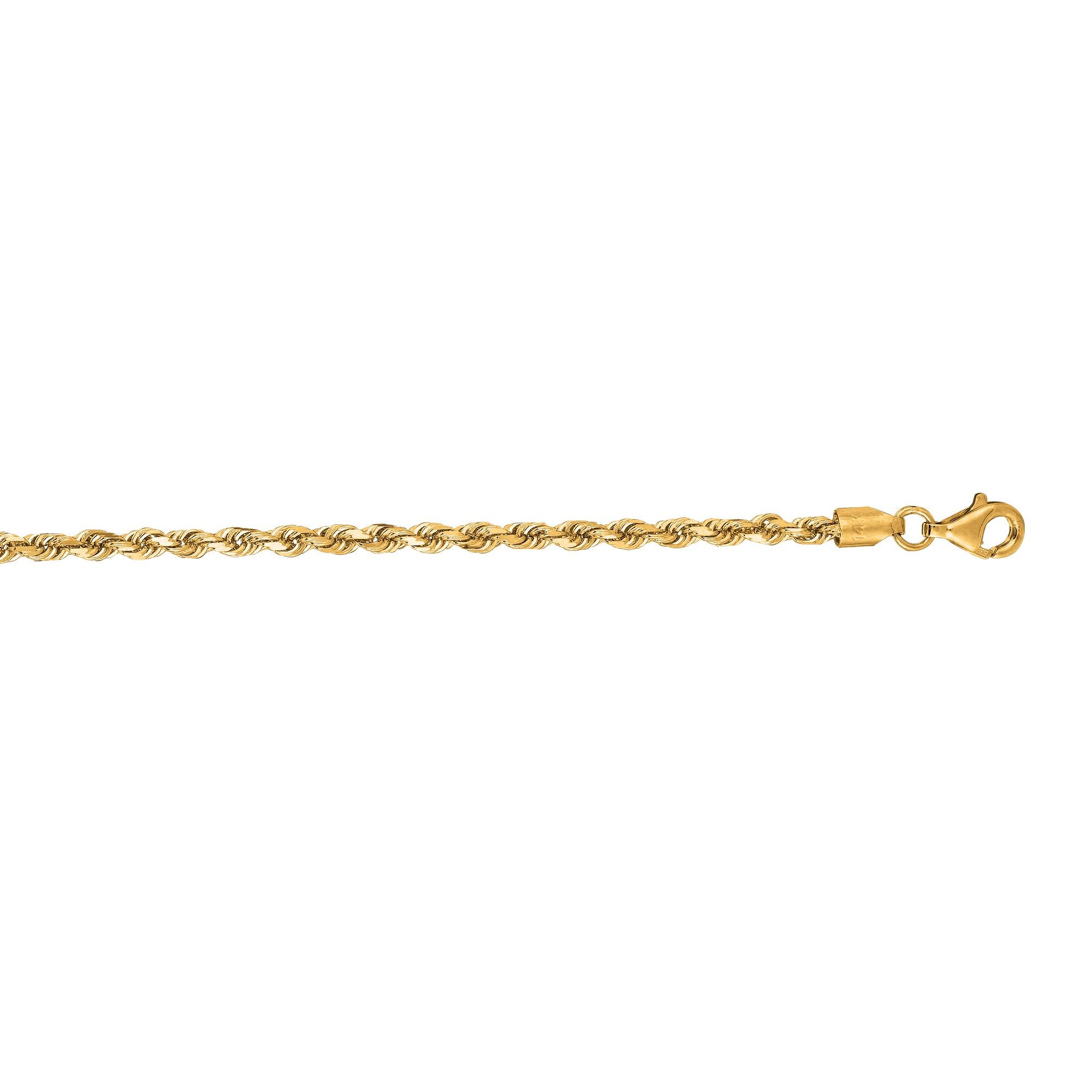 14K Gold 30" 2.75mm Diamond Cut Royal Rope Chain