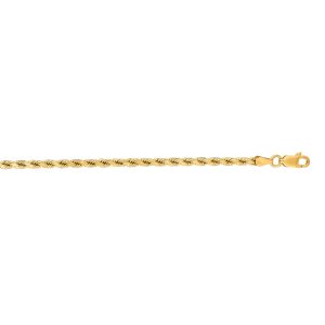 14K Gold 24" 3.5mm Diamond Cut Royal Rope Chain