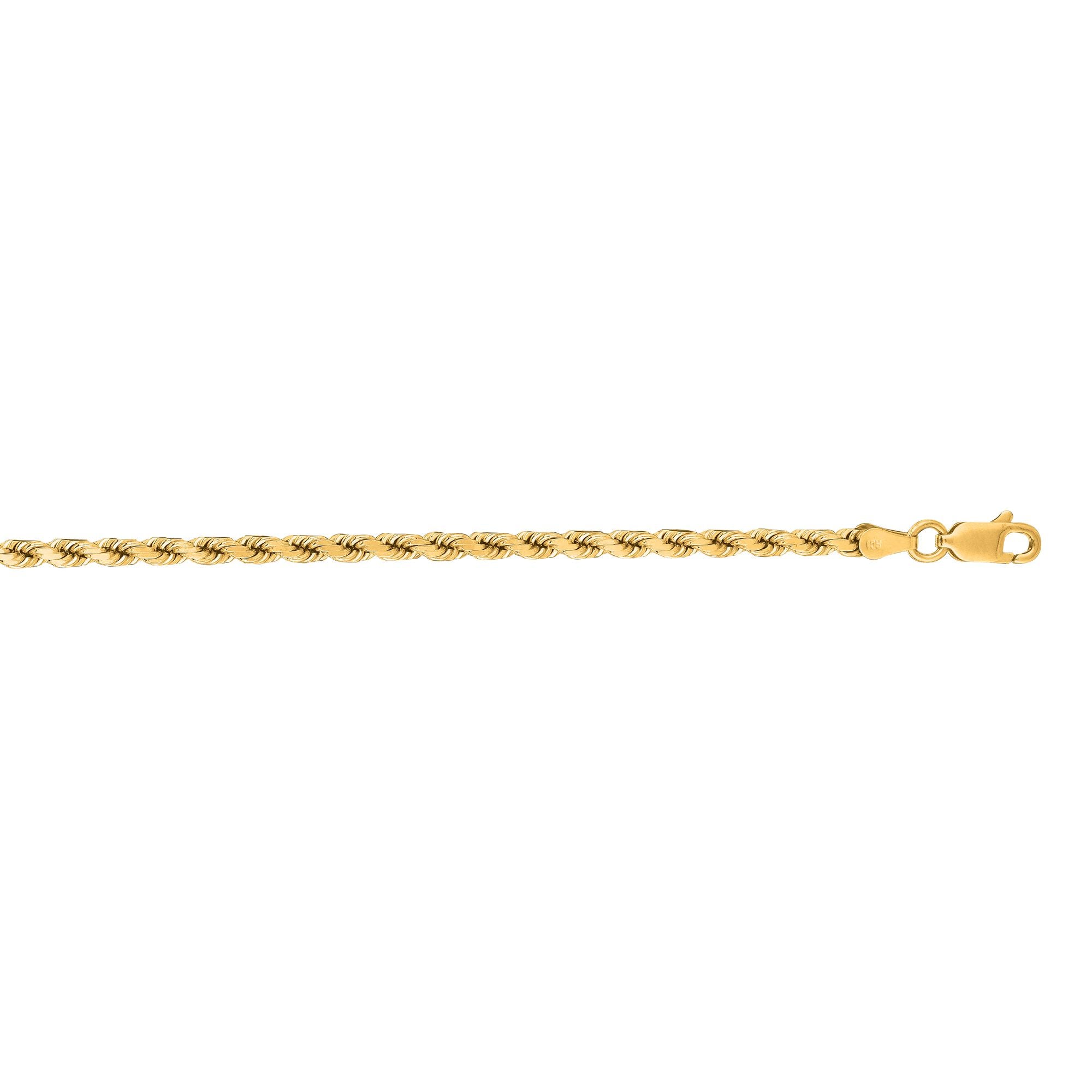 14K Gold 24" 3.5mm Diamond Cut Royal Rope Chain