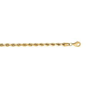 14K Gold 30" 3.8mm Diamond Cut Royal Rope Chain