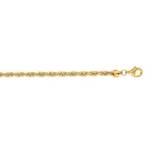 14K Gold 20" 5mm Diamond Cut Royal Rope Chain
