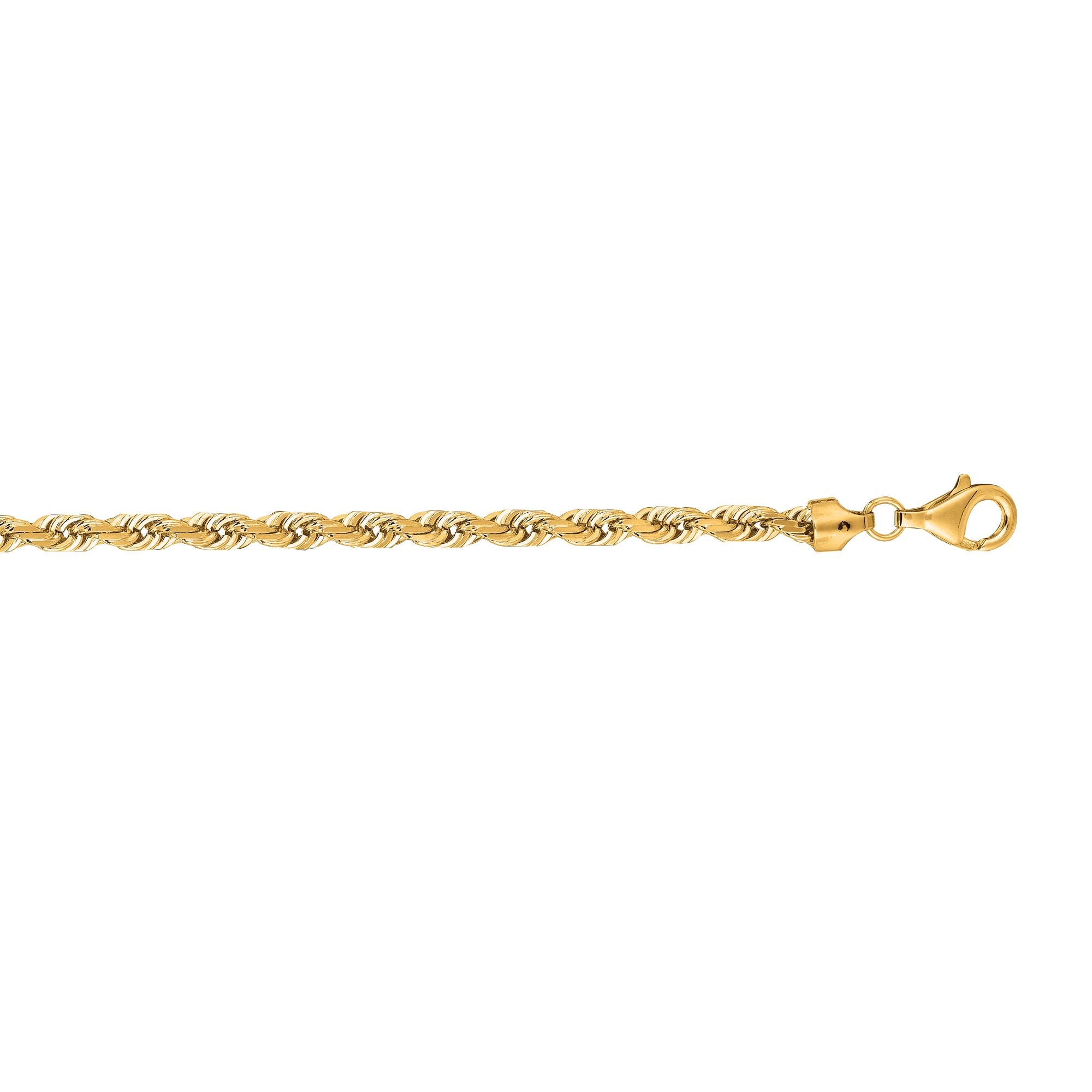 14K Gold 24" 5mm Diamond Cut Royal Rope Chain