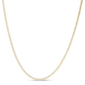 14K 2.3mm Round Pave Franco Chain