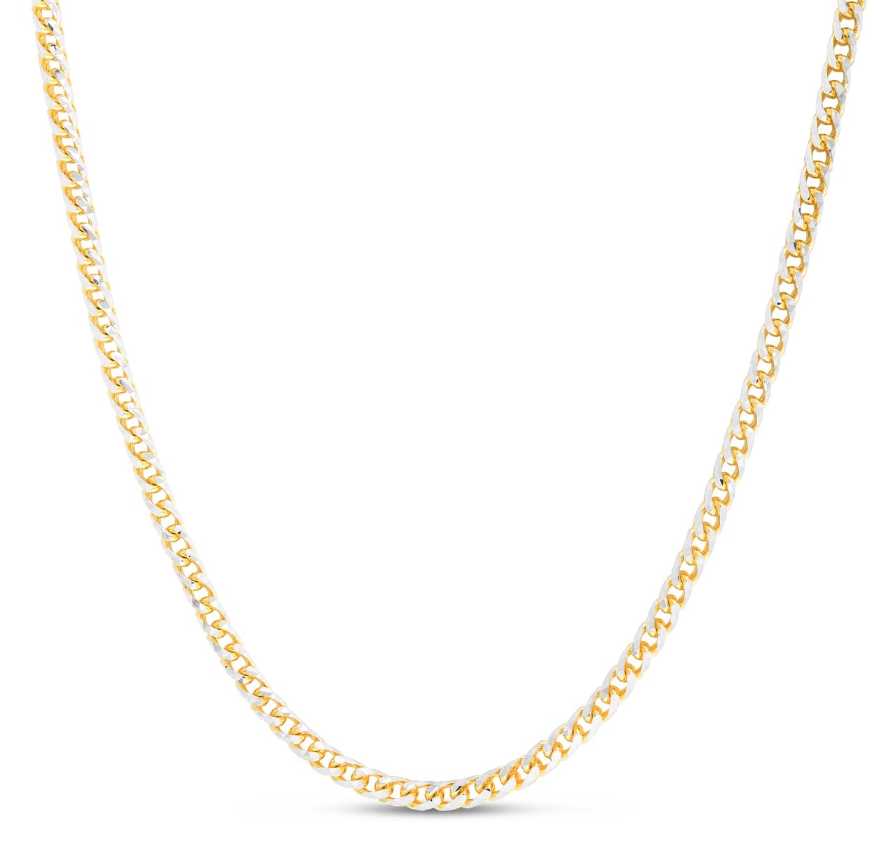 14K 4mm Round Pave Franco Chain