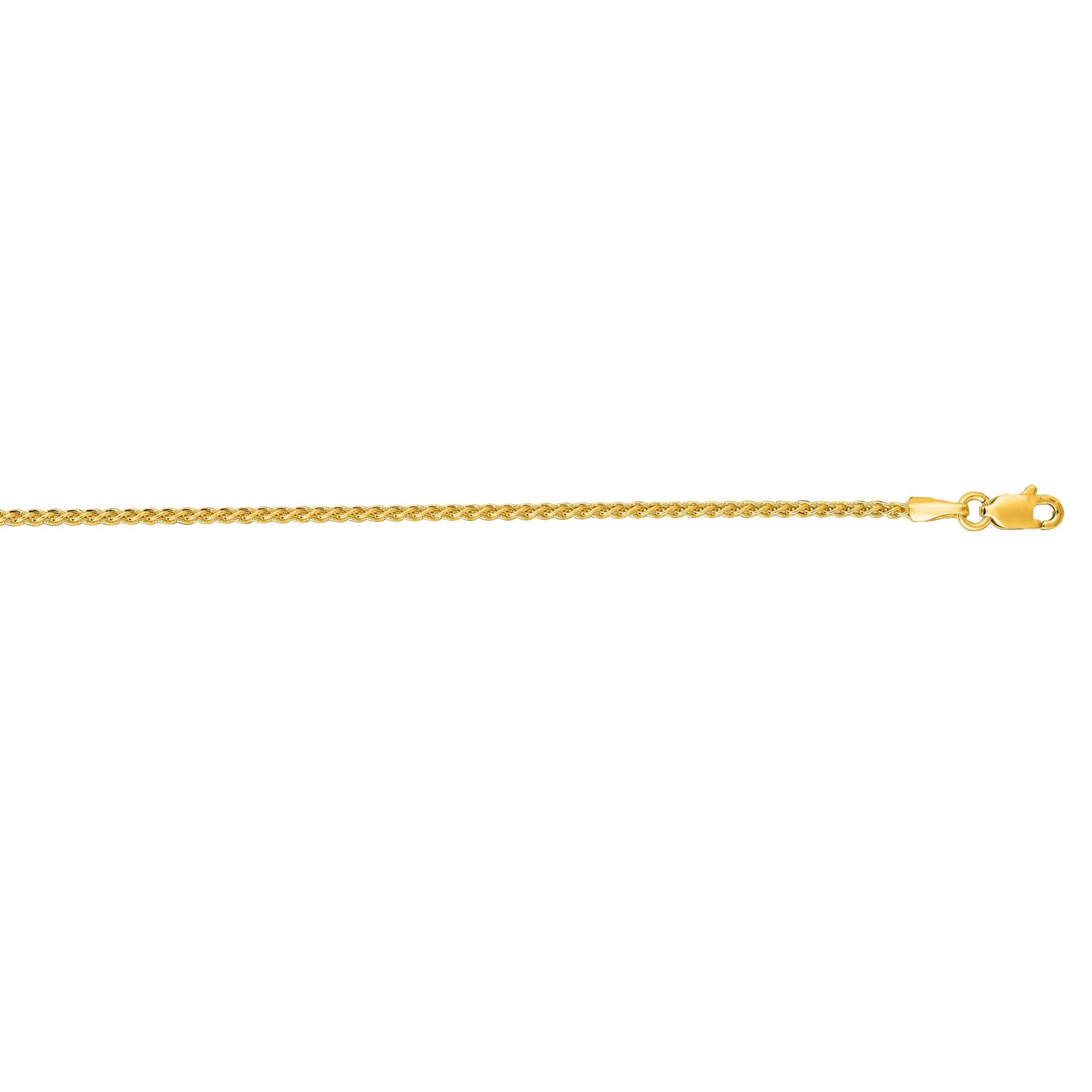 14K Gold 1.5mm Round Wheat Chain