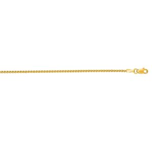 14K Gold 1.5mm Round Wheat Chain