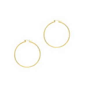 14K Gold 2x55mm Hoops