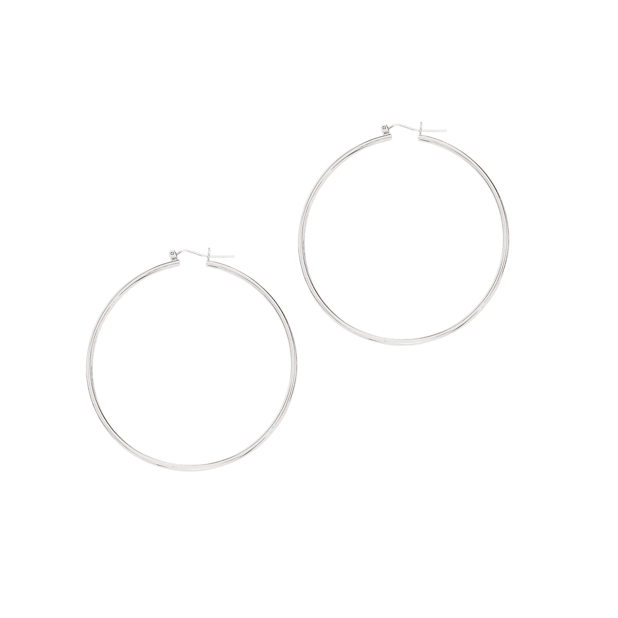 14K Gold 2x60mm Hoops