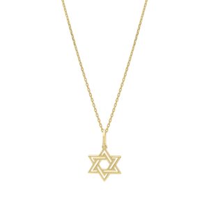 14K Gold Star of David Pendant