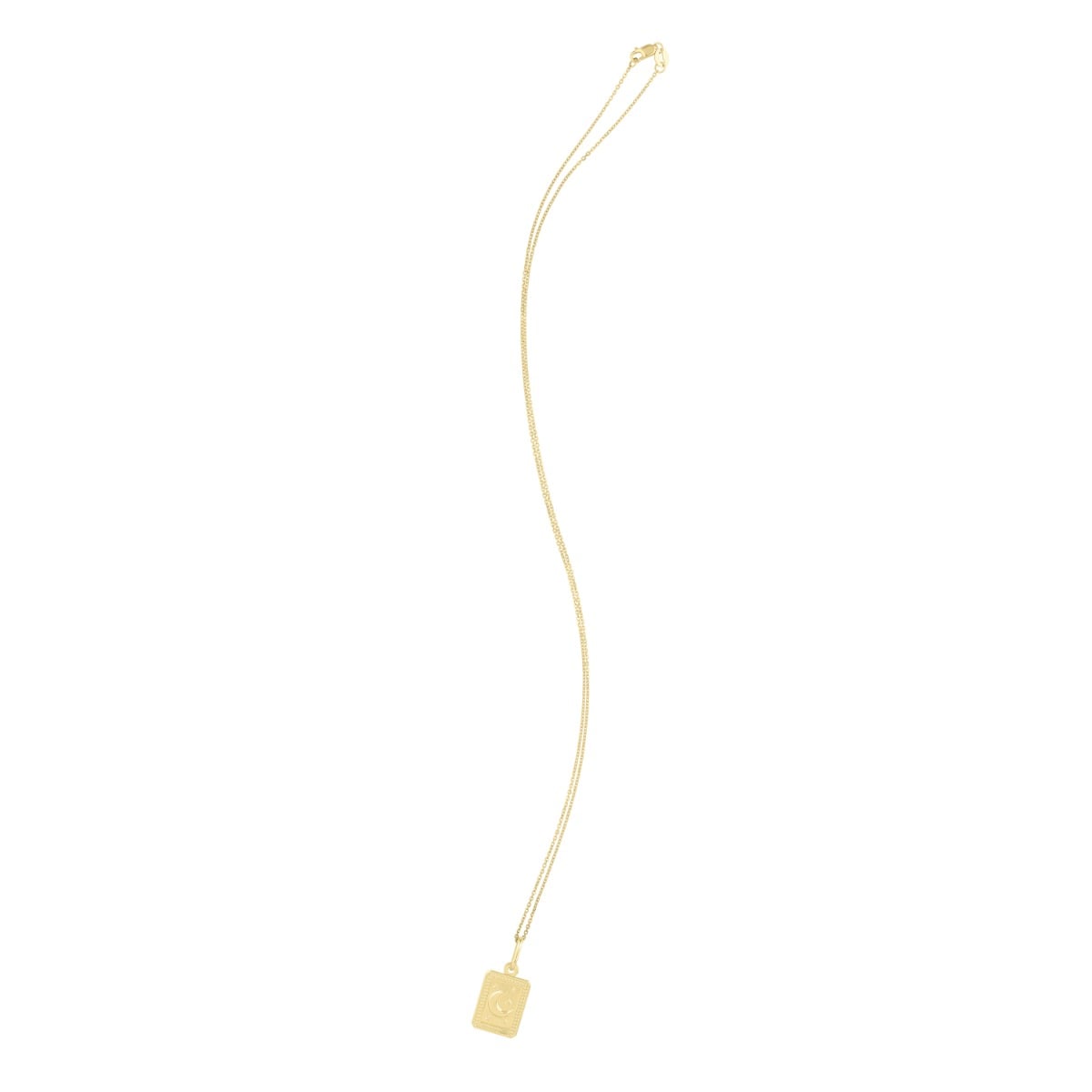 14K Rectangle Moon Talisman Pendant