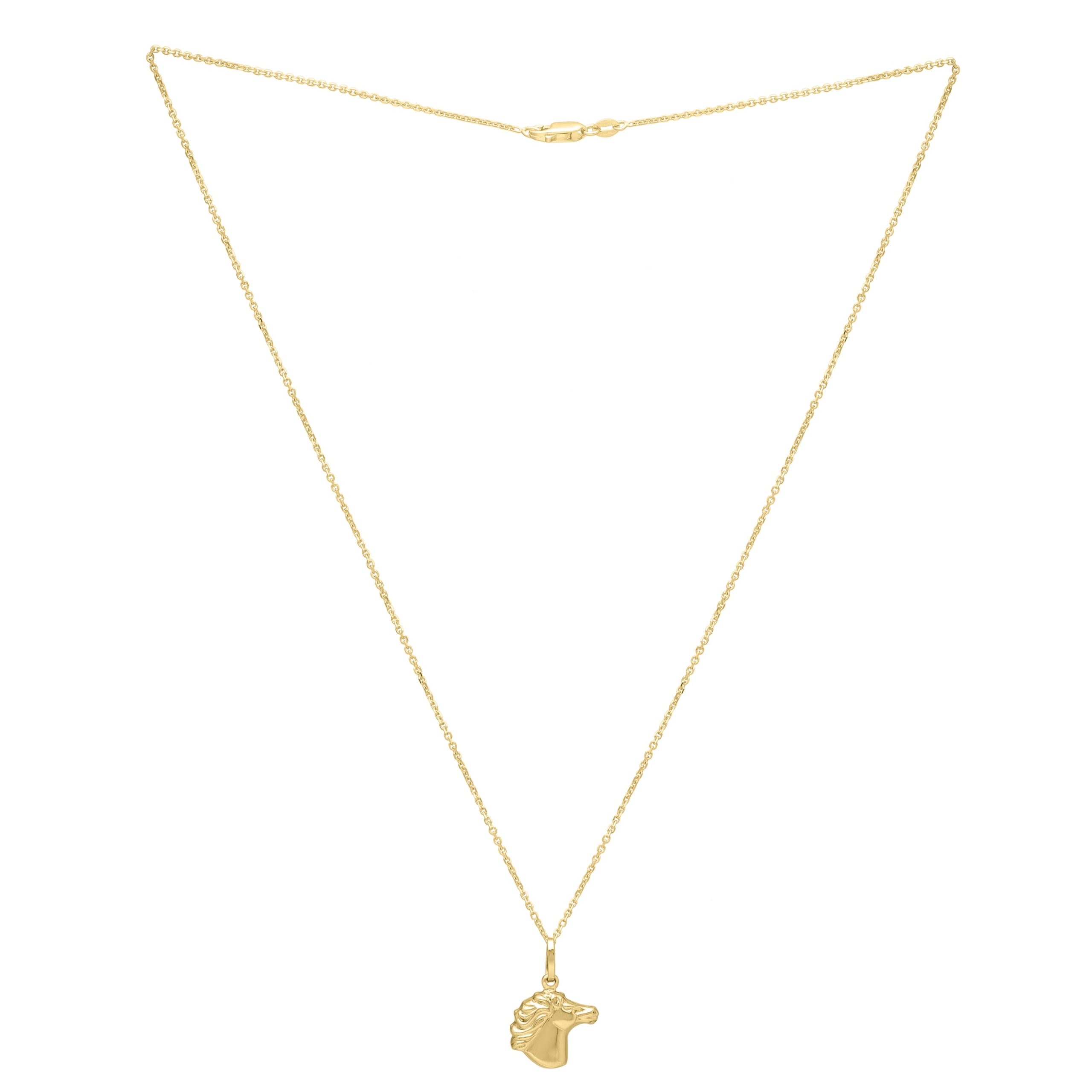 14K Medium Horse Head Pendant
