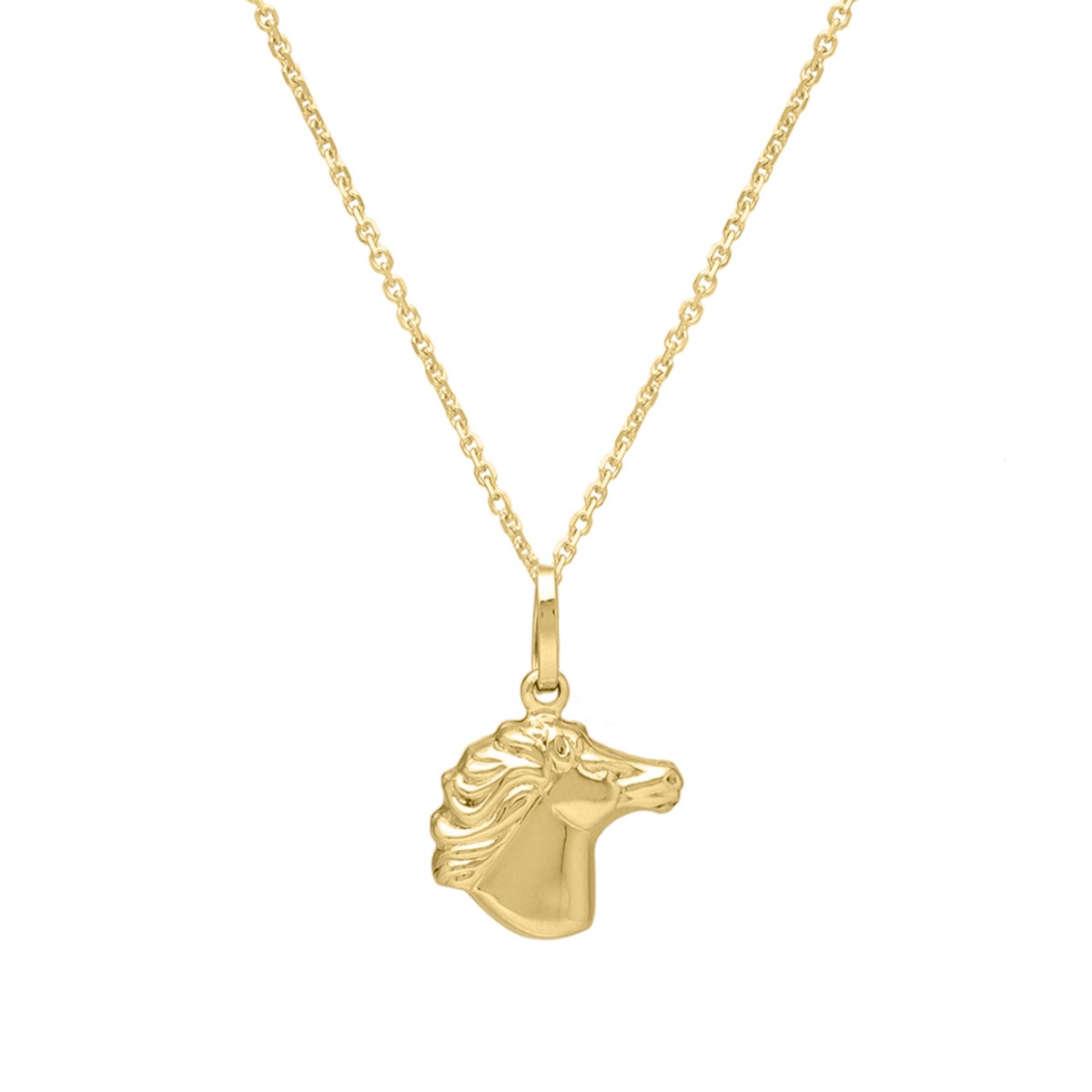 14K Medium Horse Head Pendant