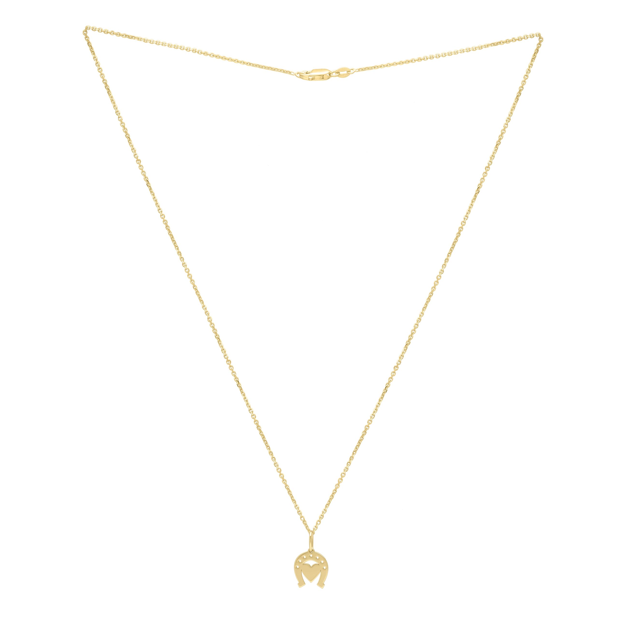 14K Heart & Horseshoe Pendant