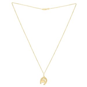 14K Horse & Horseshoe Pendant