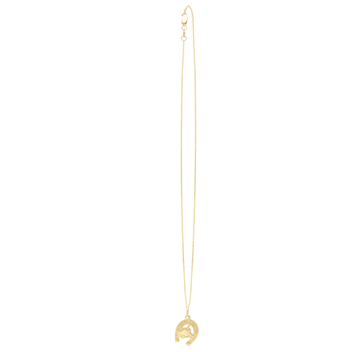 14K Horse & Horseshoe Pendant