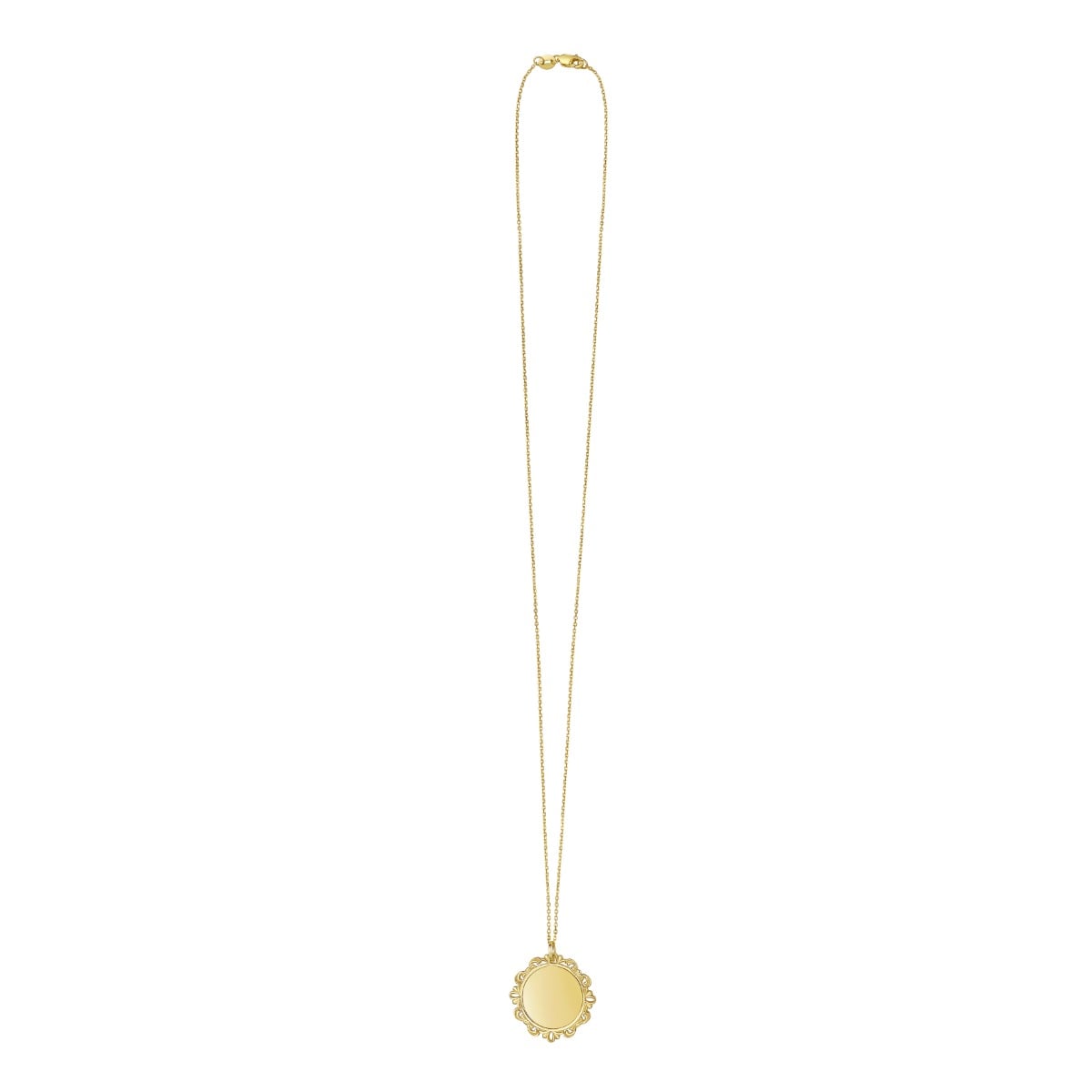 14K Baroque Round Pendant