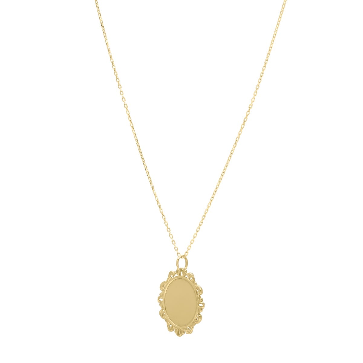 14K Baroque Round Pendant