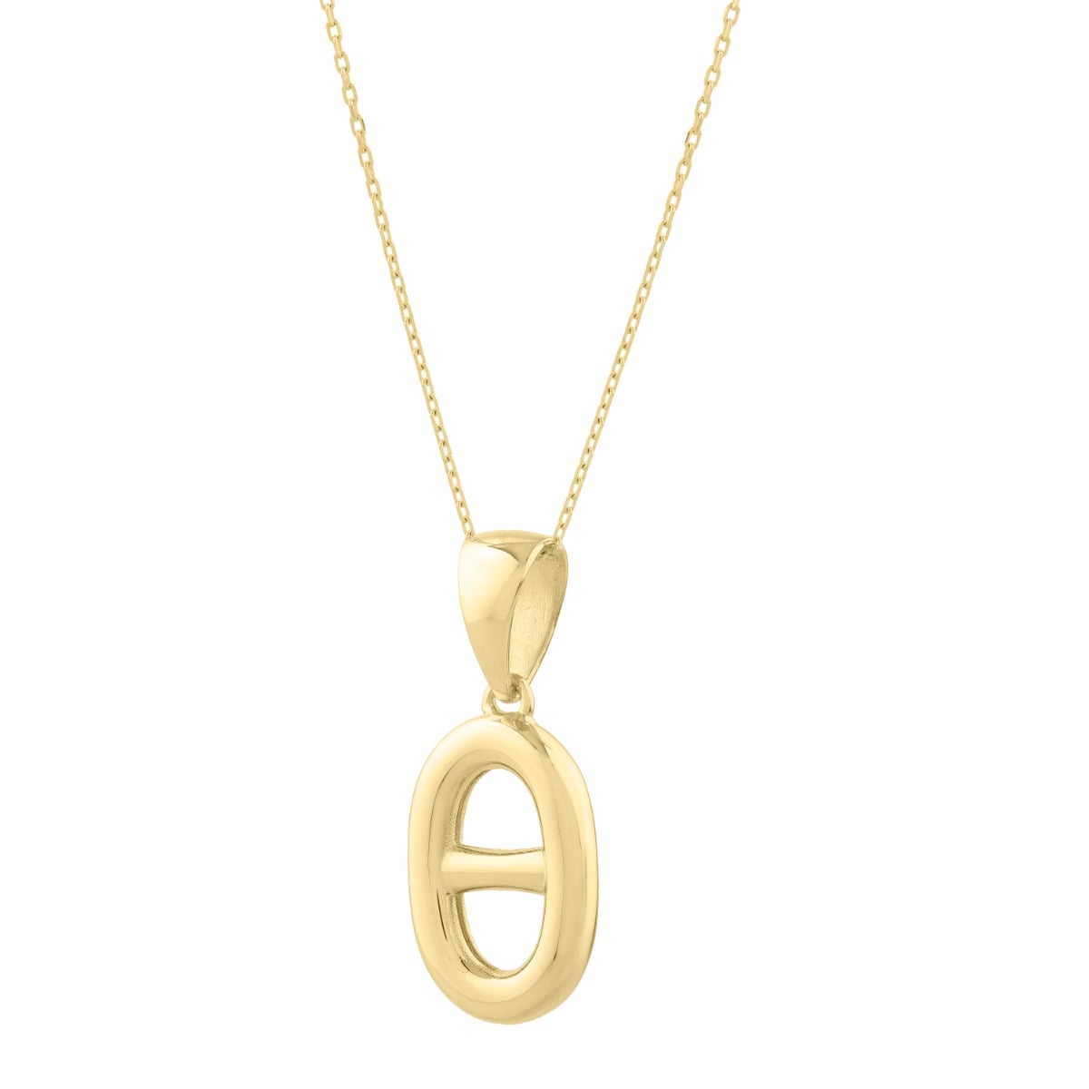 14K Puff Mariner Link Pendant