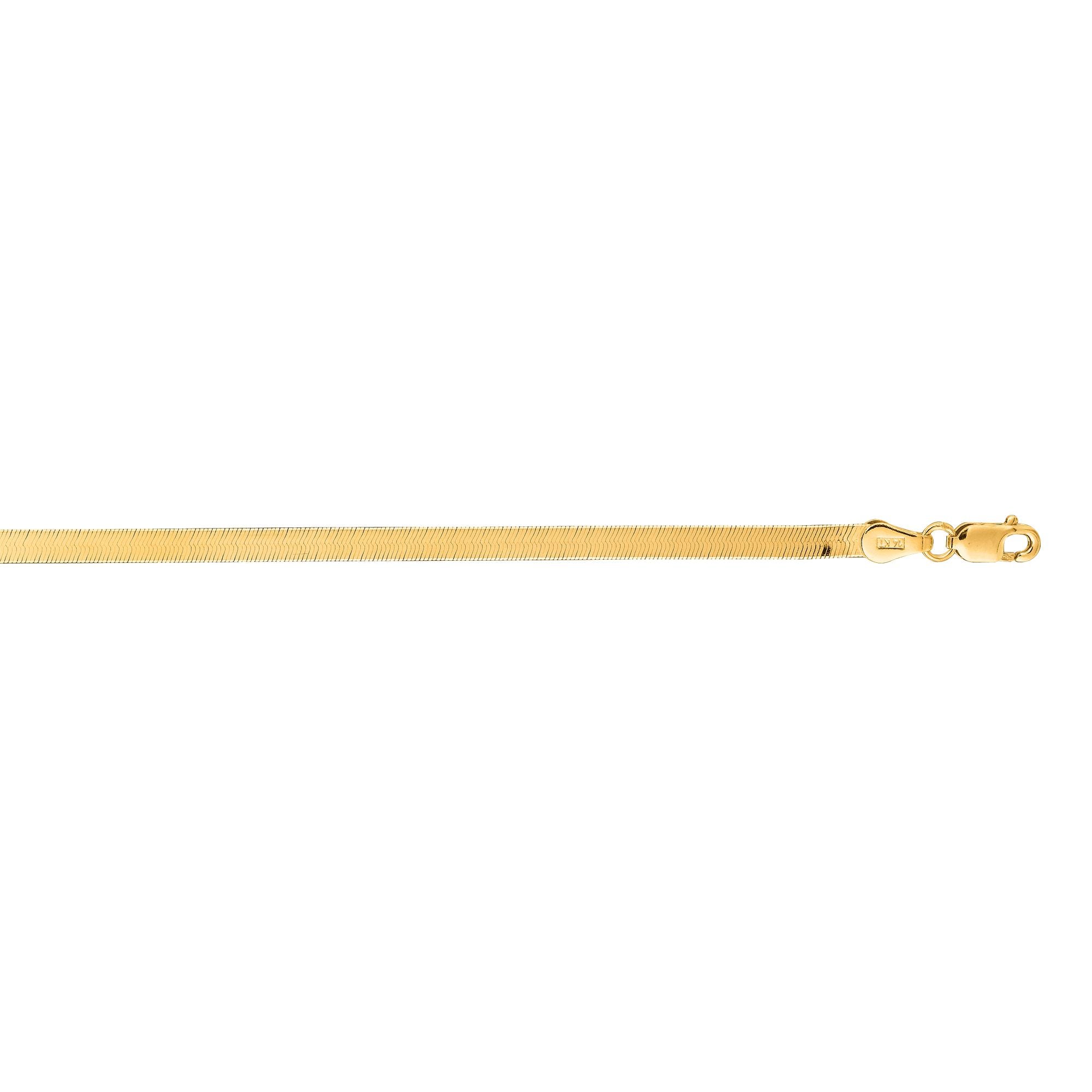 14K Gold 18" 3mm Imperial Herringbone Chain
