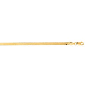 14K Gold 24" 3mm Imperial Herringbone Chain