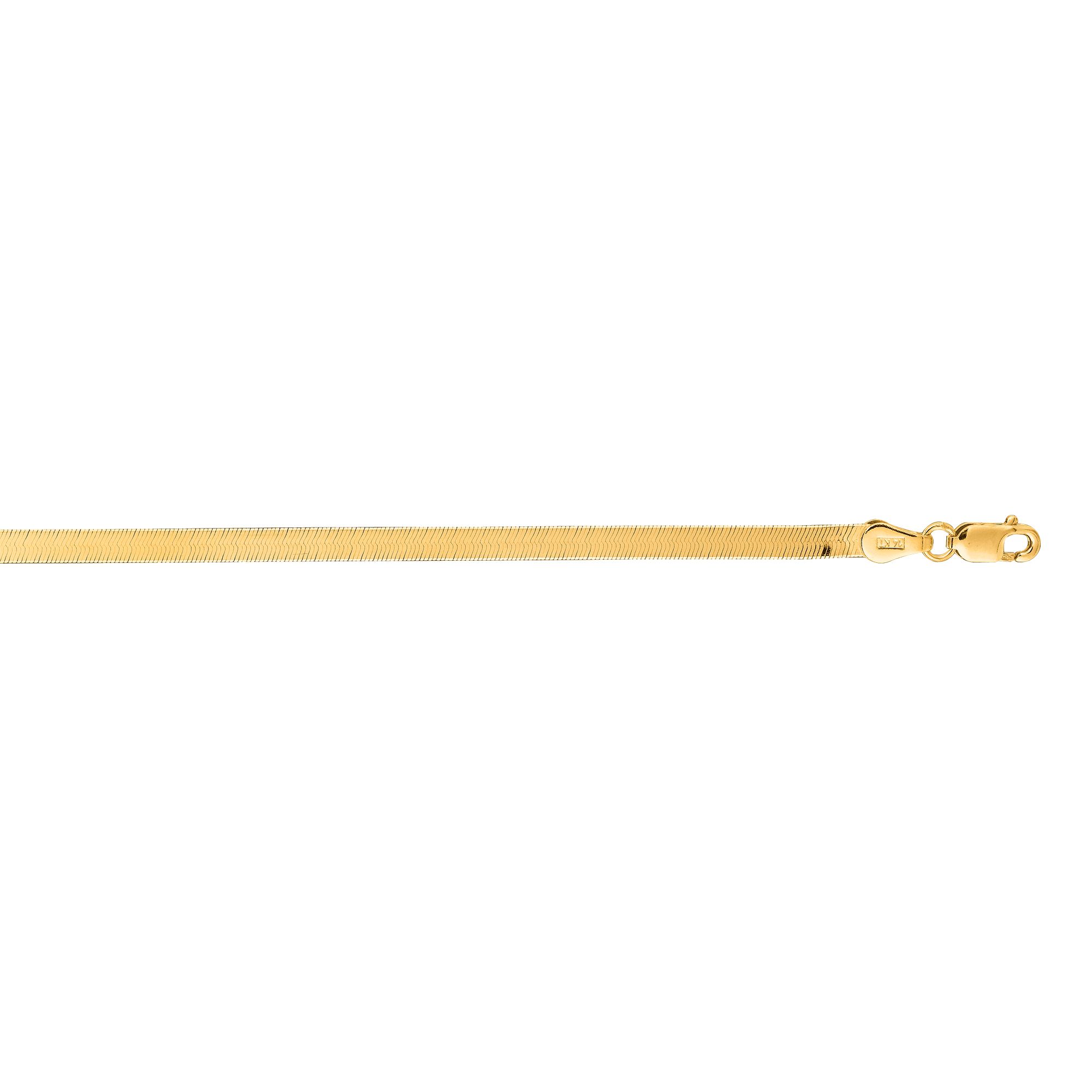 14K Gold 8" 3mm Imperial Herringbone Chain