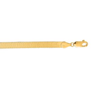 14K Gold 8" 4mm Imperial Herringbone Chain