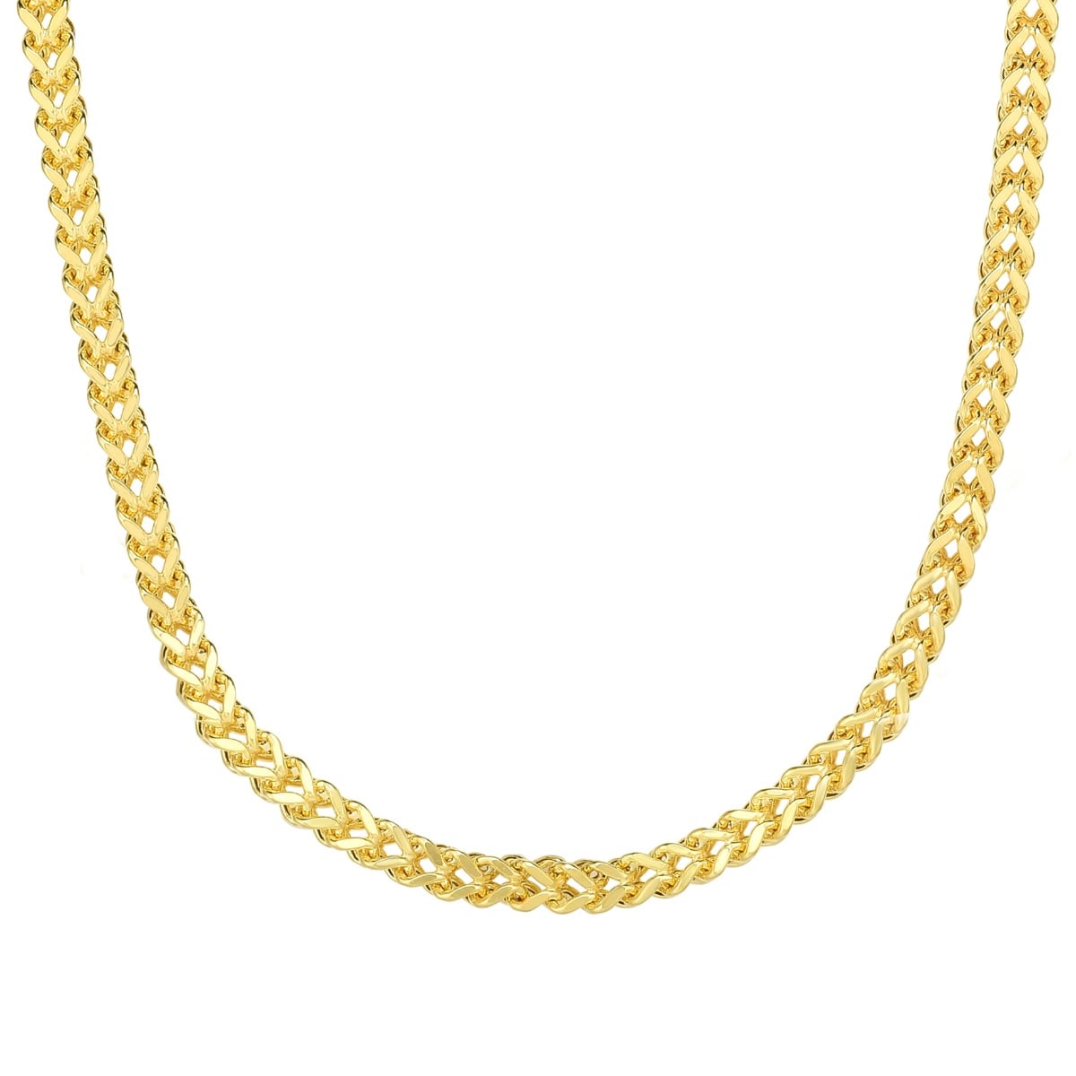 14K Gold 26" 4.4mm Semi-Solid Square Franco Chain