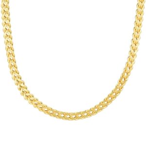 14K Gold 24" 5.3mm Semi-Solid Square Franco Chain