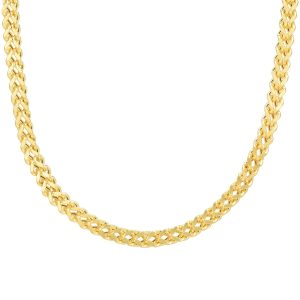 14K Gold 22" 5.3mm Semi-Solid Square Franco Chain