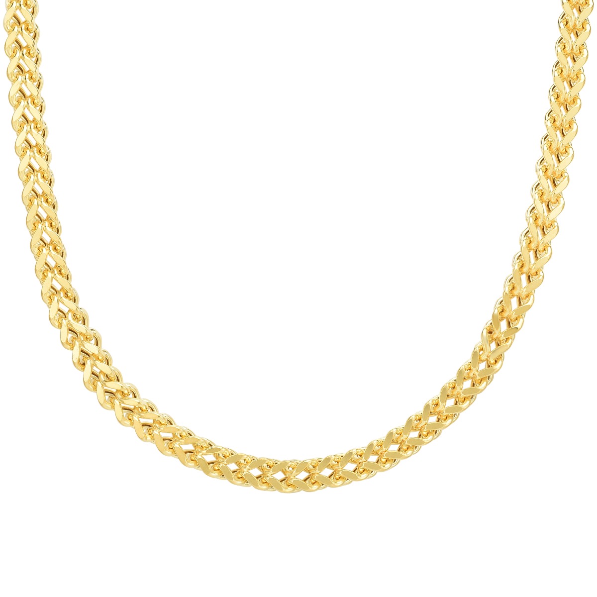 14K Gold 22" 5.3mm Semi-Solid Square Franco Chain