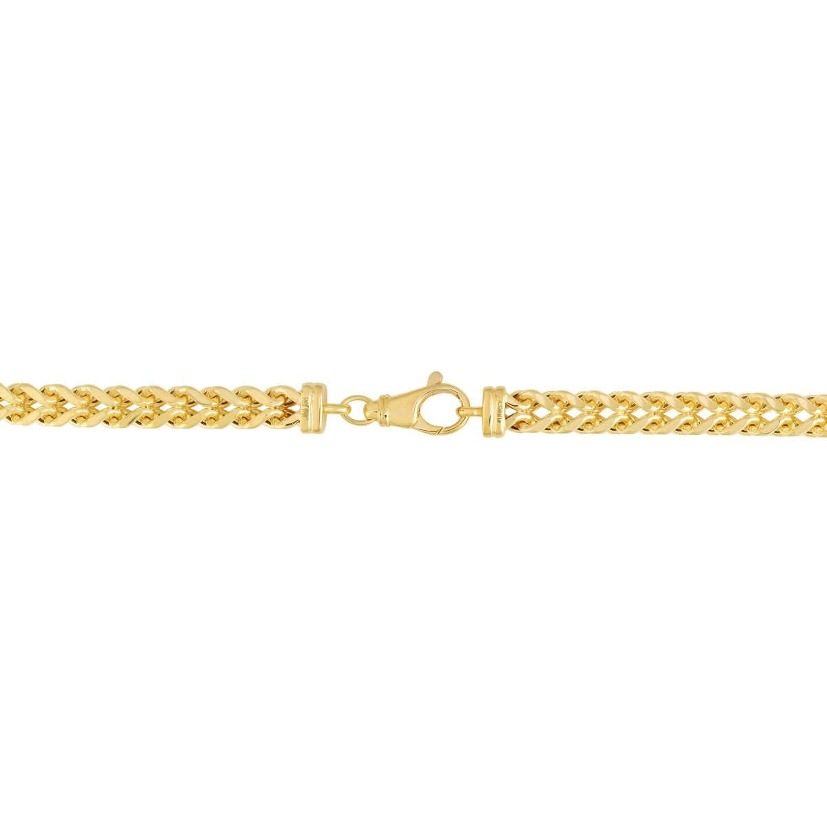 14K Gold 22" 5.3mm Semi-Solid Square Franco Chain