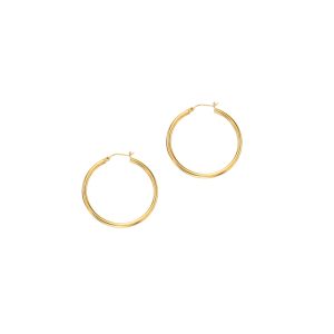 14K Gold 3x40mm Hoops