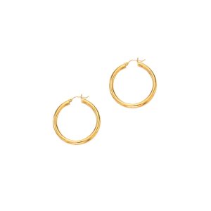 14K Gold 4x40mm Hoops