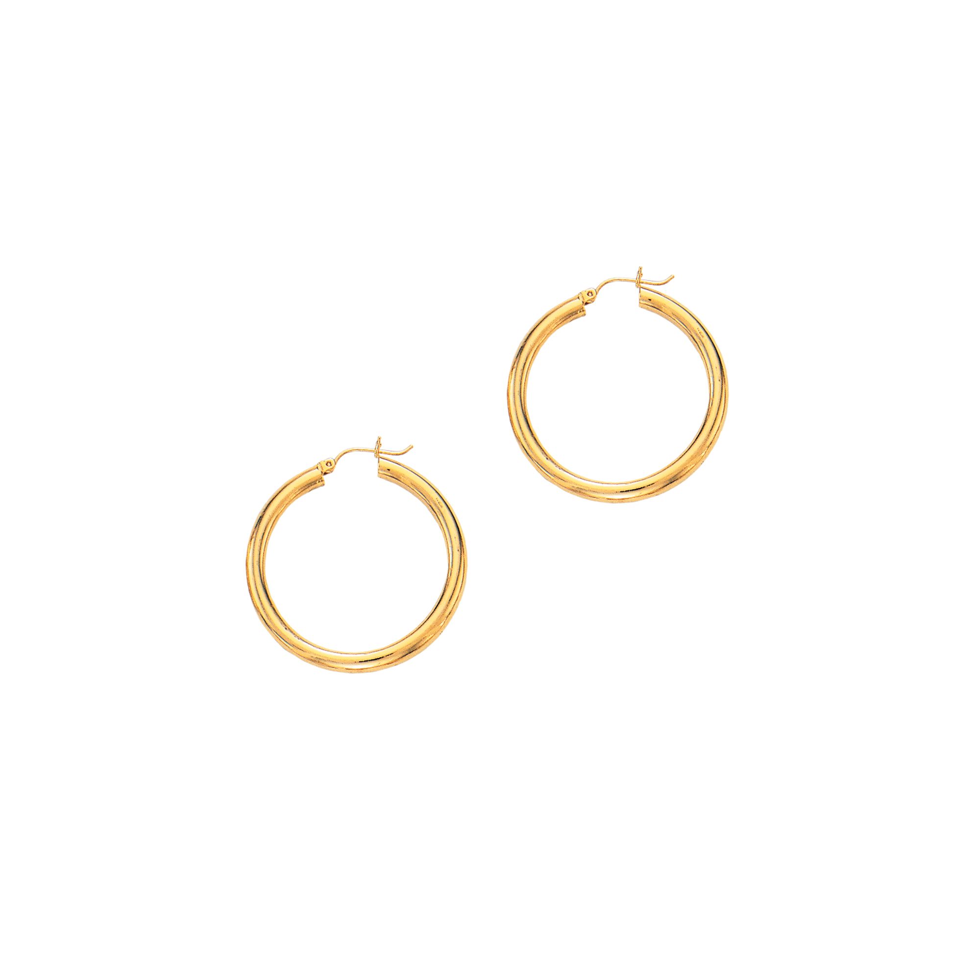 14K Gold 4x40mm Hoops