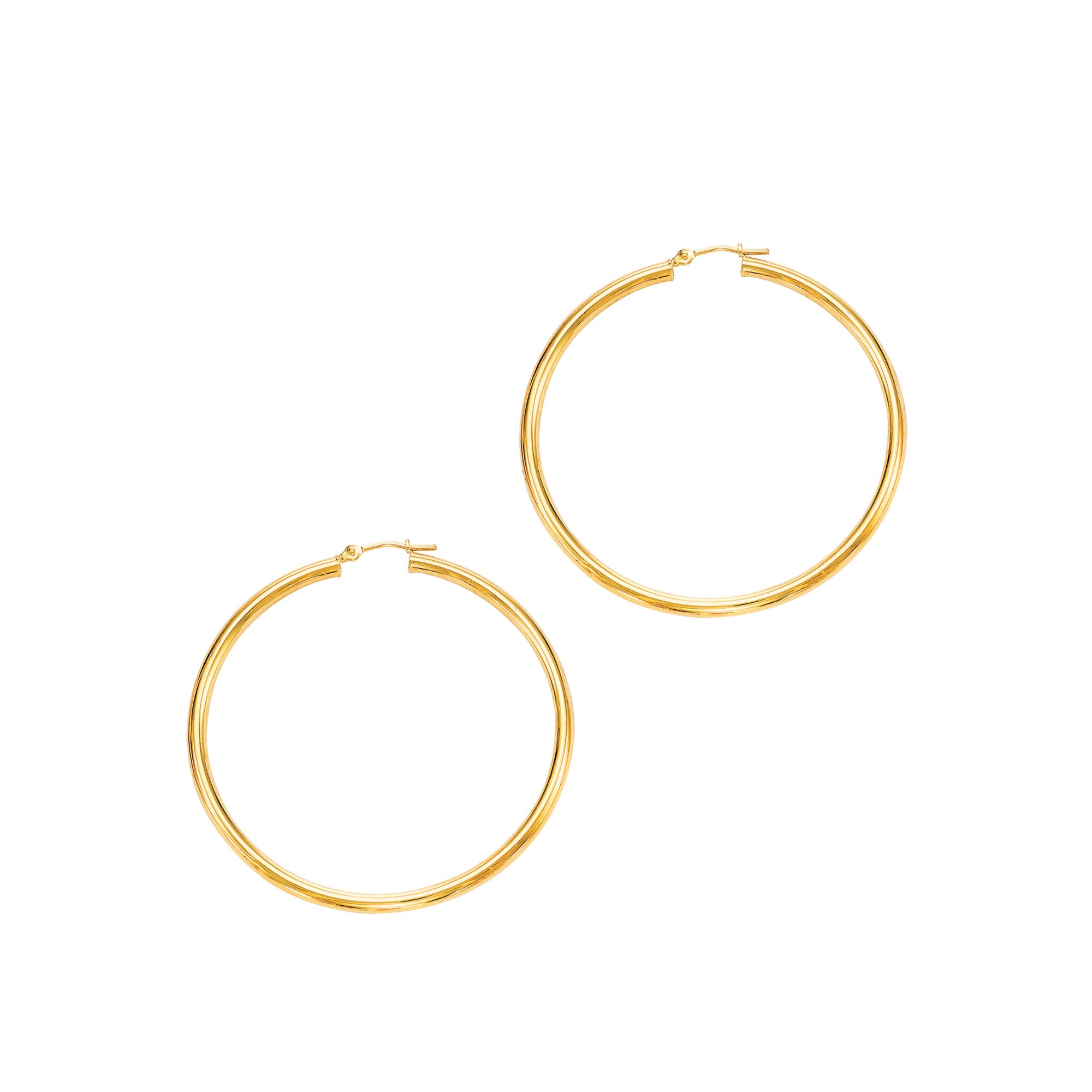 14K Gold 3x50mm Hoops