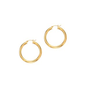 14K Gold 5x40mm Hoops