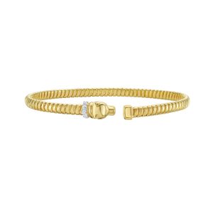14K Diamond Panther Tubogas Cuff