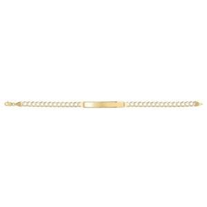 14K 5.7mm Pave ID Curb Bracelet